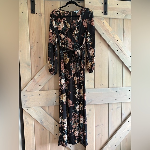 LIKE NEW She + Sky Floral Maxi Dress with Belt - Picture 1 of 9